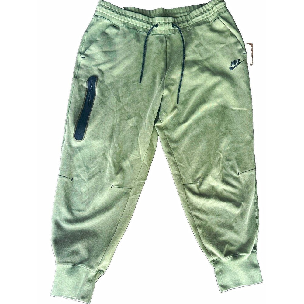 Nike Tech Fleece Joggers Men’s XL Olive Green CW4292-334 Zip Pocket Sweatpants